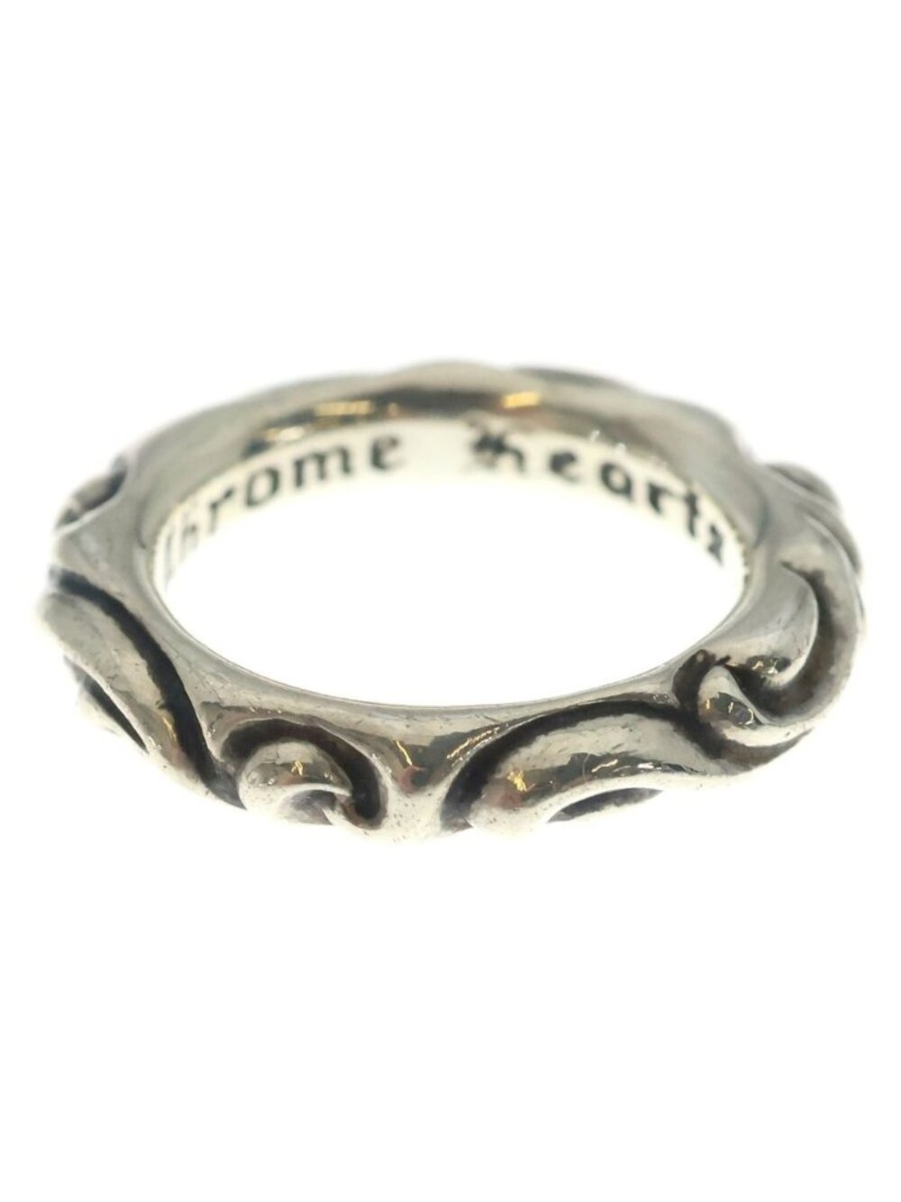Chrome Hearts Scrl Band Scroll Ring Silver